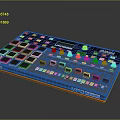 portable synthesizer mixer reverberator tuner mixer mixing equipment 3d model