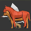 Colorful Origami Style Animal Figurines Arranged In Various Types And Sizes