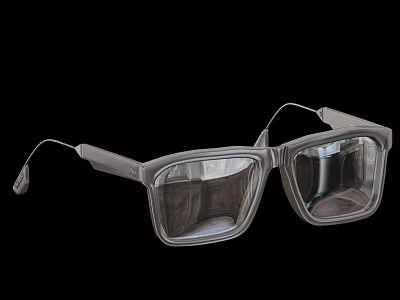 Safety Glasses With Clear Lenses Gray Frame And Adjustable Strap Design 3d model