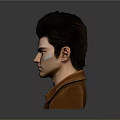 Man With Black Short Hair And Forehead Scar Wearing Brown Leather Jacket And White T-shirt