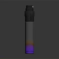 Futuristic Modern Cylindrical Weapon With Purple Black Metallic Finish And Shiny Gradient Surface