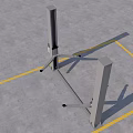 Heavy Duty Two Post Car Lift Industrial Equipment With Yellow Lines On Gray Floor