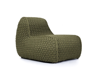 Modern Single Sofa Courtyard Sofa Recliner Woven Chair Casual Single Sofa 3d model