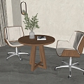 Modern leisure table and chair combination 3d model