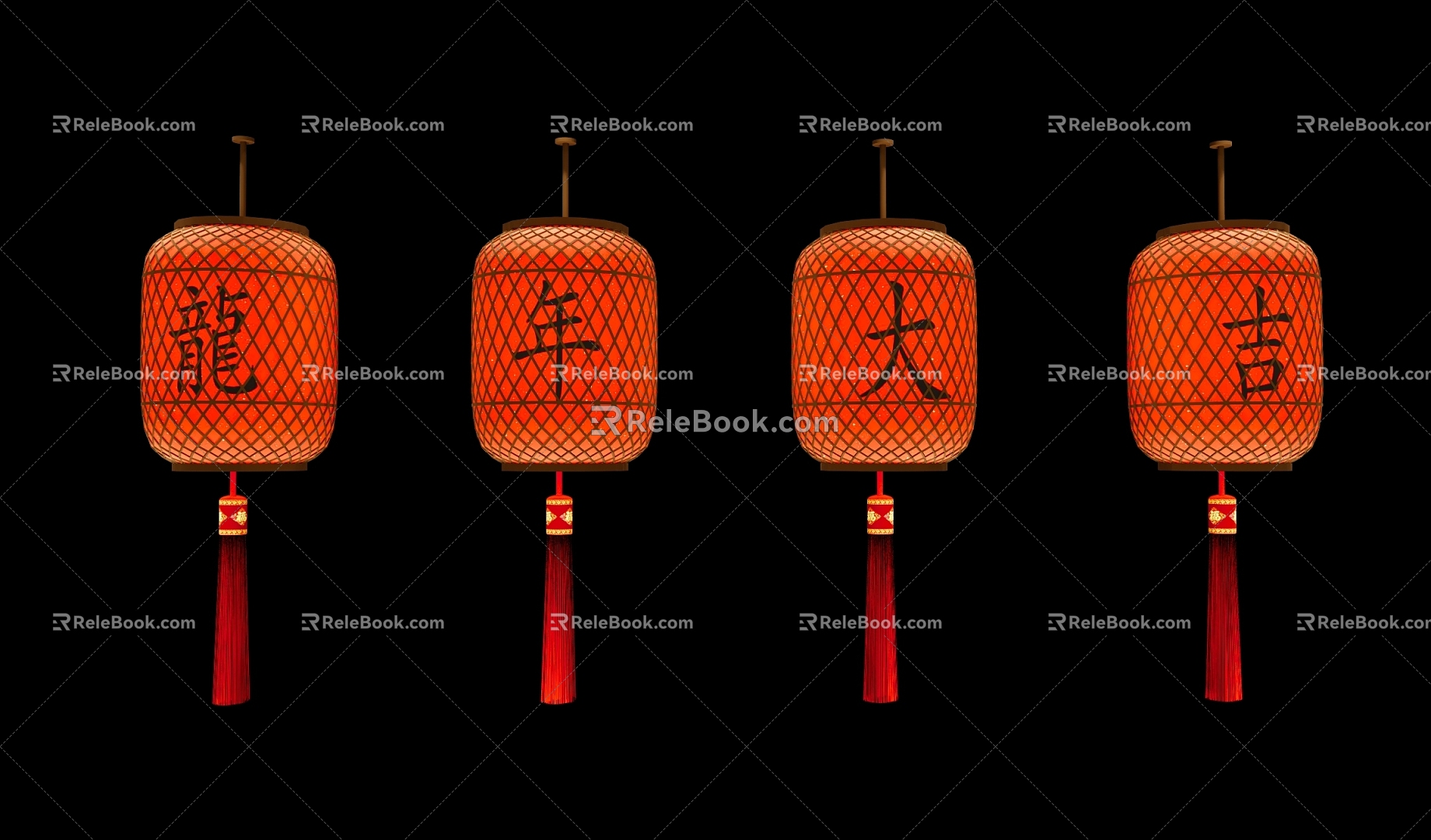 lanterns lanterns festival lights decorative lights red lanterns 3d model