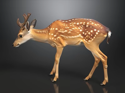 Luxury Spotted Deer Pattern Sofa And Coffee Table Combination For Cozy Living Room Decoration 3d model