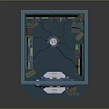 Cartoon Scene Featuring Blue Room Green Machine Yellow Characters Equipment Wires And Brown Boxes