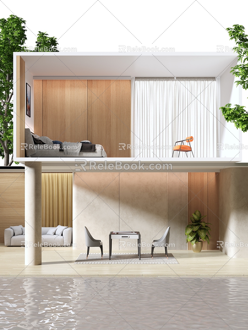 Modern Bedroom Villa 3d model