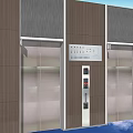 Elevator Hallway Modern Interior Design With Metal Doors And Control Panel 3d model