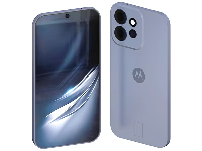 Motorola Smartphone Featuring Rear Triple Camera Setup And Sleek Pastel Back Design 3d model