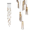 Modern Crystal Chandeliers With Hanging Glass Elements And Warm Lighting For Home Interior Decor