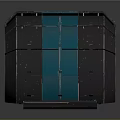 Mechanical Component 3D Model With Gray Teal Cylindrical Structure And Geared Design