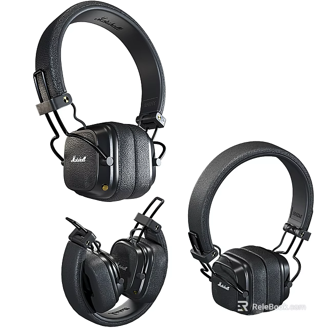 Premium Over Ear Headphones Featuring Leather Cushion Comfortable Fit And Ergonomic Design 3d model 