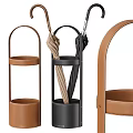 Modern Umbrella Stand With Leather And Metal Design For Home Storage Solutions