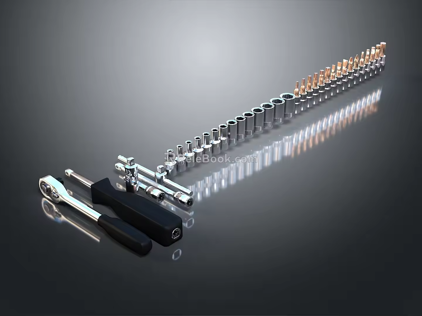 Screwdriver flat screwdriver Phillips screwdriver tool hardware tool processing tool 3d model