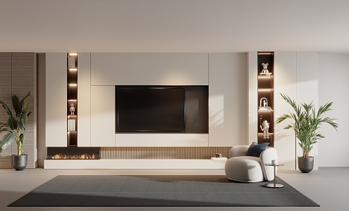 Modern TV Custom TV Wall 3d model