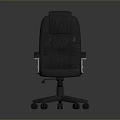 Modern Black Leather Office Chair With Ergonomic Design And Swivel Wheels