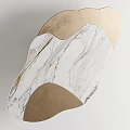 Elegant Modern Coffee Table With Irregular Marble Top And Brass Metal Base 3d model