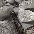 Modern Stone Pebbles Landscape 3d model