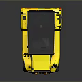 Yellow Small Cart With Black EMO Logo Headlights Seats And Roof Equipment