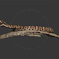 Brown Patterned Snake Coiled With Open Mouth Resting On Rough Rock In Natural Setting 3d model