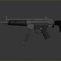 Tactical Modern Submachine Gun With Metallic Body Black Grip And Silver Muzzle Design 3d model