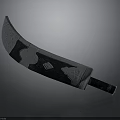 Artistic Sculpture Carving On Curved Blade With Intricate Patterns And Decorative Details