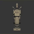 Sand Colored Multi functional Utility Vehicle With Front Loader Bucket And Rear Arm