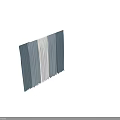 Stylish Blue Curtains With White Sheer Layers For Modern Interior Window 3d model