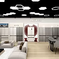 MEIKISHE Mall Boutique Modern Interior With Wardrobes Sofa Table And Chairs