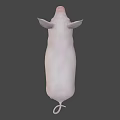 Cute Pink Pig 3D Model as Game Movie Character in Rendered Scene