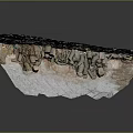 Rock Formation Decorative Scene With Small Figurines On Stone Base