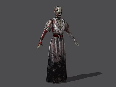 Game Movie Character Zombie With Bloodstained Dress Tattered Appearance And Eerie Design 3d model