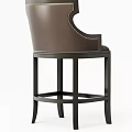 Modern Leather Bar Stool With Metal Frame And Armrest Design 3d model
