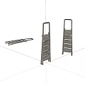Durable Metal Folding Ladders As Essential Hardware Tools For Home Use 3d model