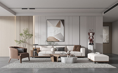 modern living room 3d model