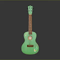 Green Ukulele With Hand Painted Flower Patterns And Art Supplies