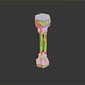 Scenic White Pillar With Golden Accents And Turquoise Gemstone Reflection