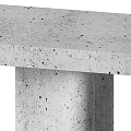 Modern Concrete Console Table Design With Two Cylindrical Column Legs 3d model