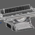 Vintage Industrial Equipment Mechanical Typewriter Featuring Metal Keyboard Roller And Brand Logo