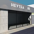 HEYTEA Modern Milk Tea Shop With Glass Facade And Concrete Walls