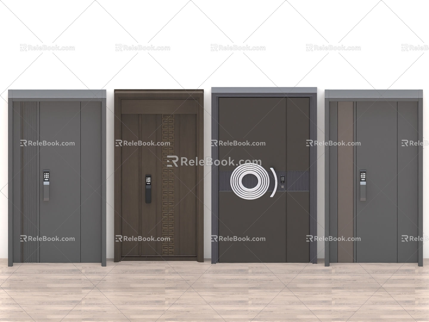 Security Door Wooden Door Glass Door Room Door Meeting Room Door Password Door Single Door Double Door 3d model