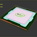 Intel Processor Chip Featuring Green Substrate White Core and Gold Contacts