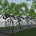 Modern Pergola With Black Structure White Decorative Elements And Pathway In Green Garden