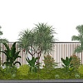 Modern Plant Landscape Shrub Plants Flowers and Plants Flower Border Plants Group Net Red Community Plants Match Underlying Shrubs 3d model