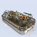 Assorted Nuts and Legumes in Glass Containers with Lids on Transparent Glass Tray