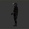 Tactical Game Movie Character in SWAT Uniform with Helmet Goggles and Protective Armor