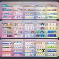 Organized Perfumes And Cosmetics Display Shelves With Various Skincare Makeup Products