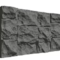 Natural Stone Feature Wall with Irregular Blocks and Rough Texture Design 3d model
