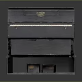 Vintage Garrard Piano With Wooden Case Classic Keyboard Keys And Pedals